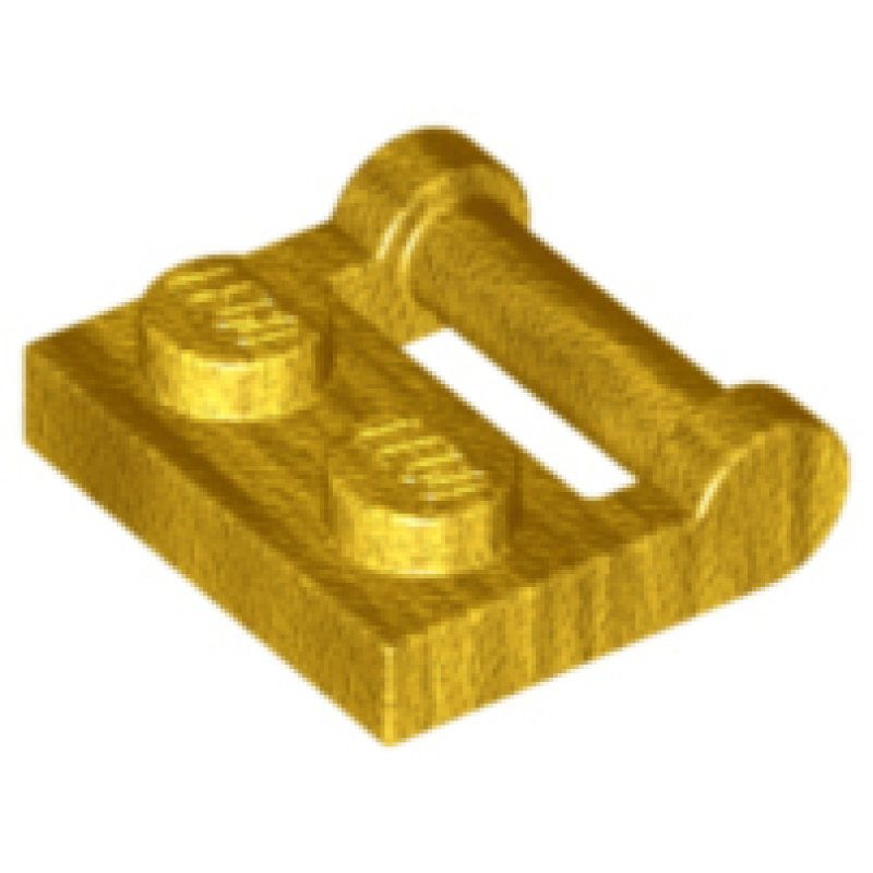 Plaat, Aangepast 1x2 met handvat aan zijkant Pearl Gold